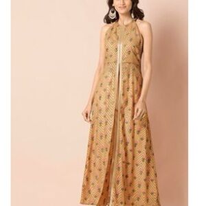 Ochre Chevron Boota Halter High
Slit Kurta